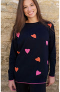 Navy Confetti Heart Jumper