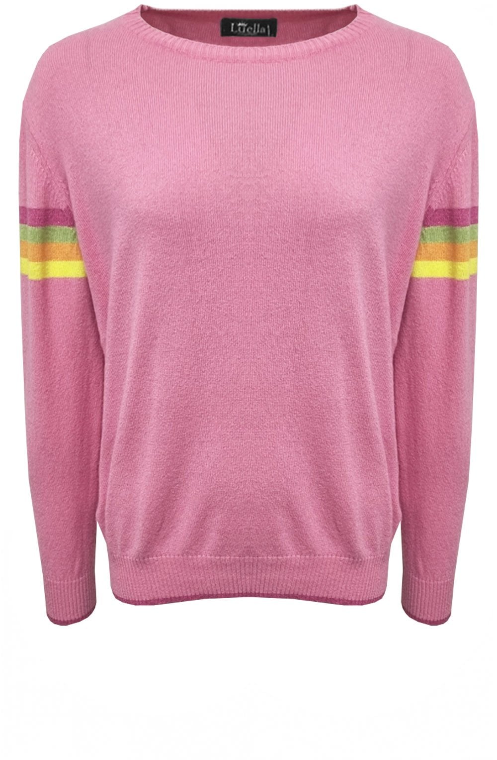 Pink Jumper with Stripe Details