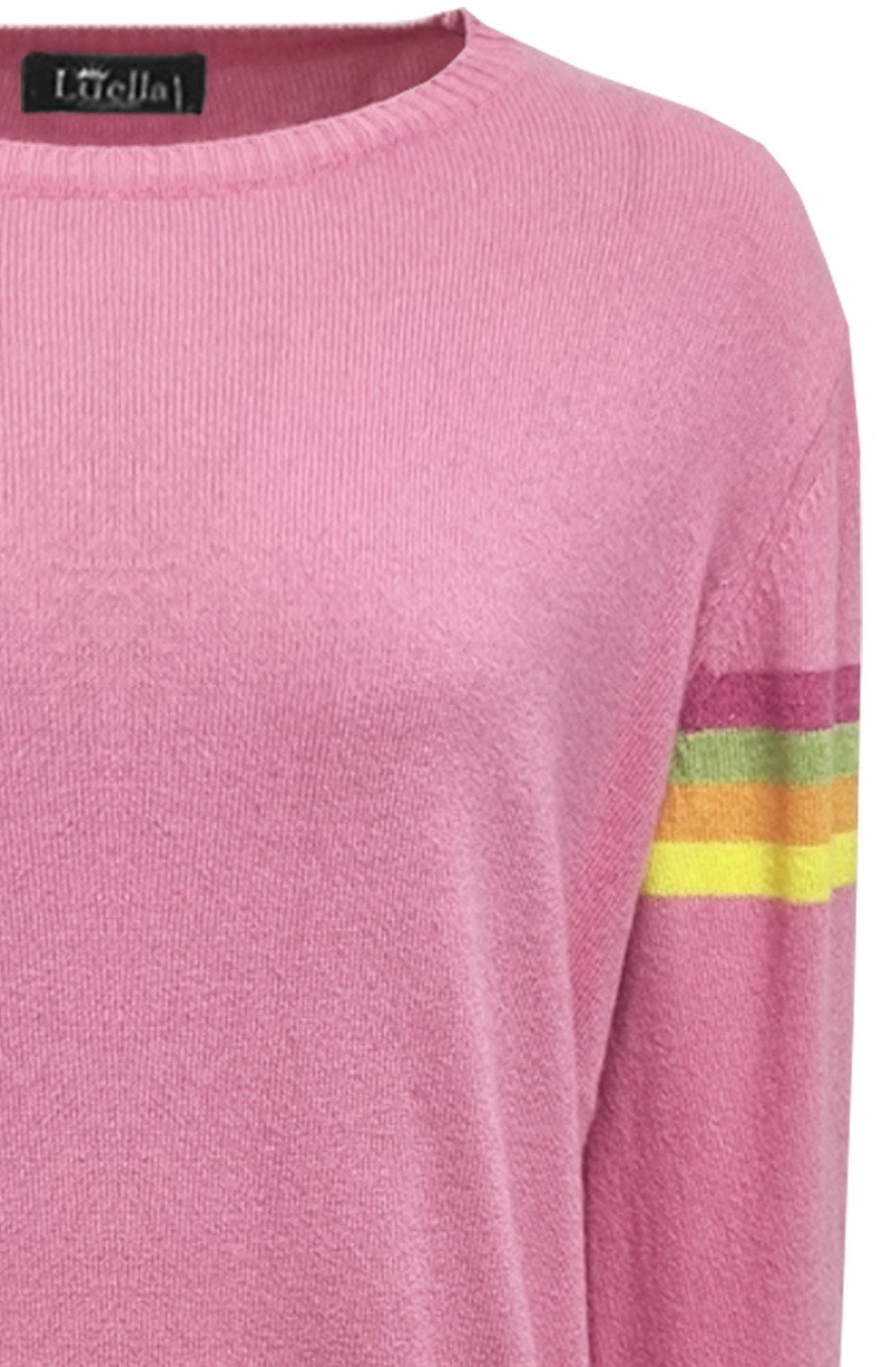 Pink Jumper with Stripe Details