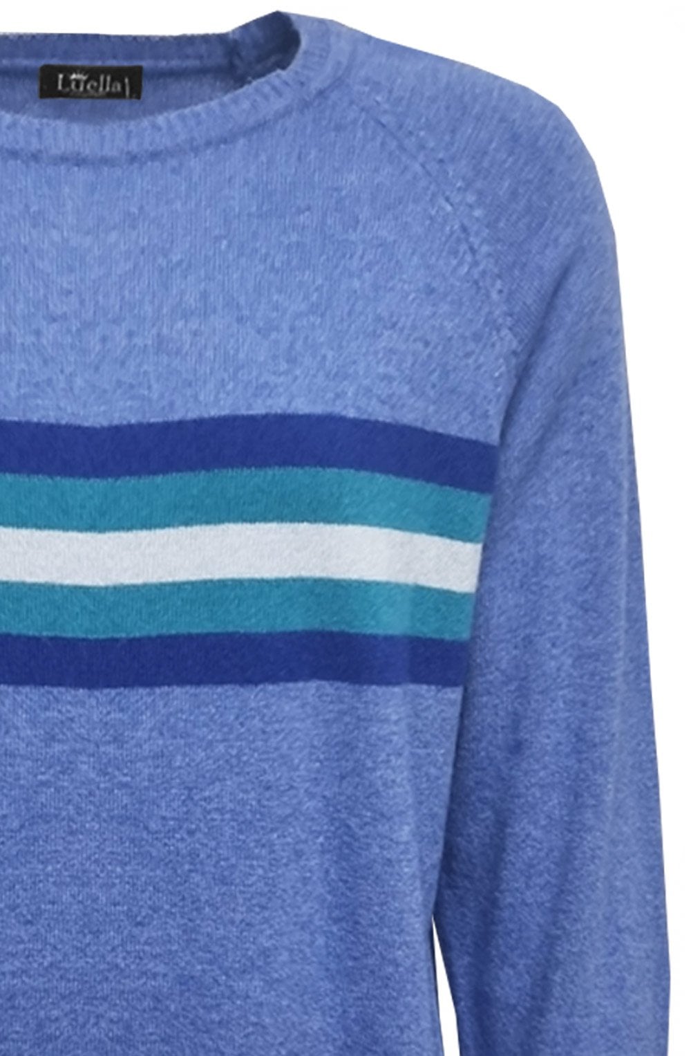 Sea Blue Cashmere Stripe Jumper