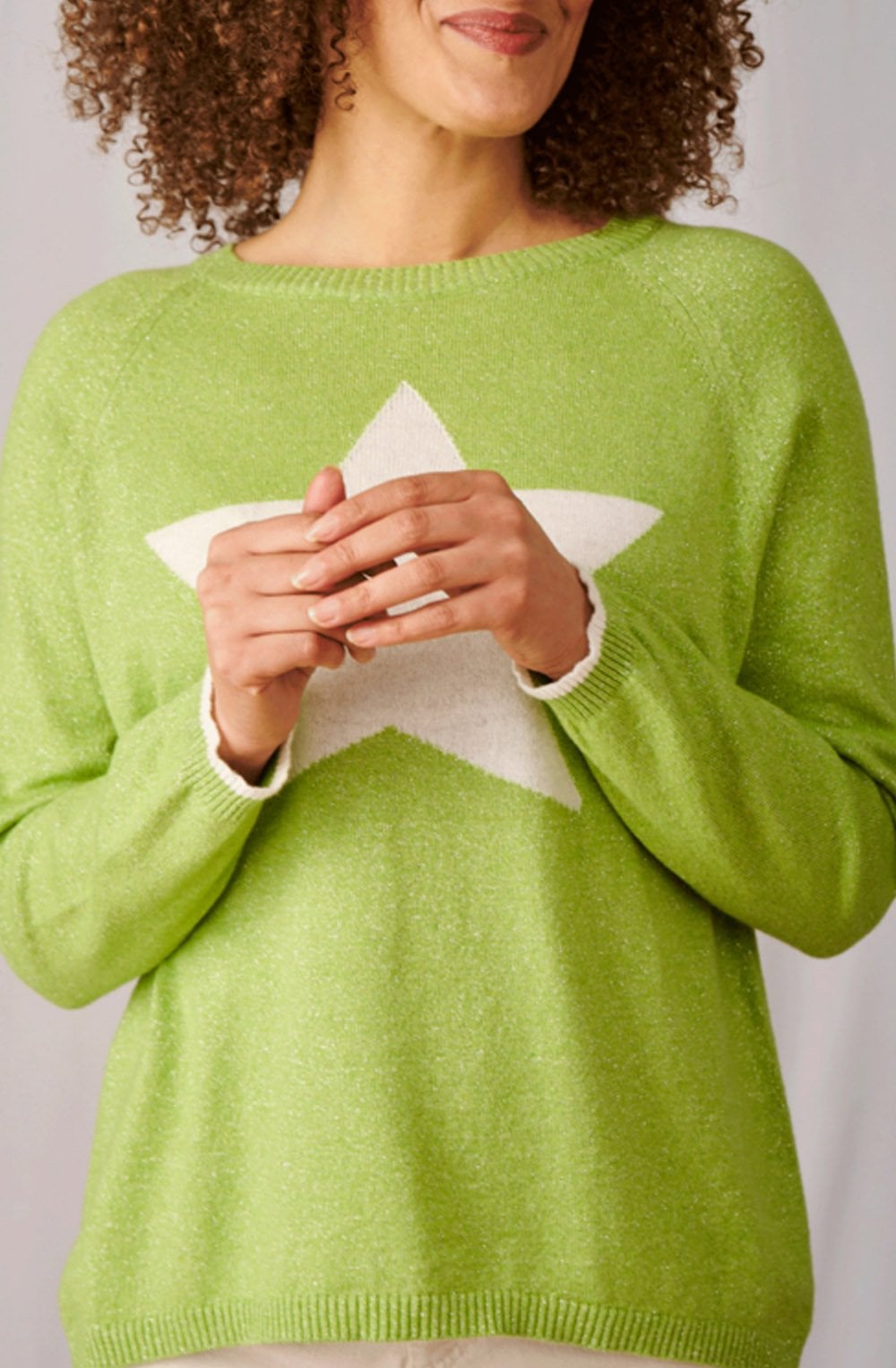 Sparkle Lime Star Design Jumper