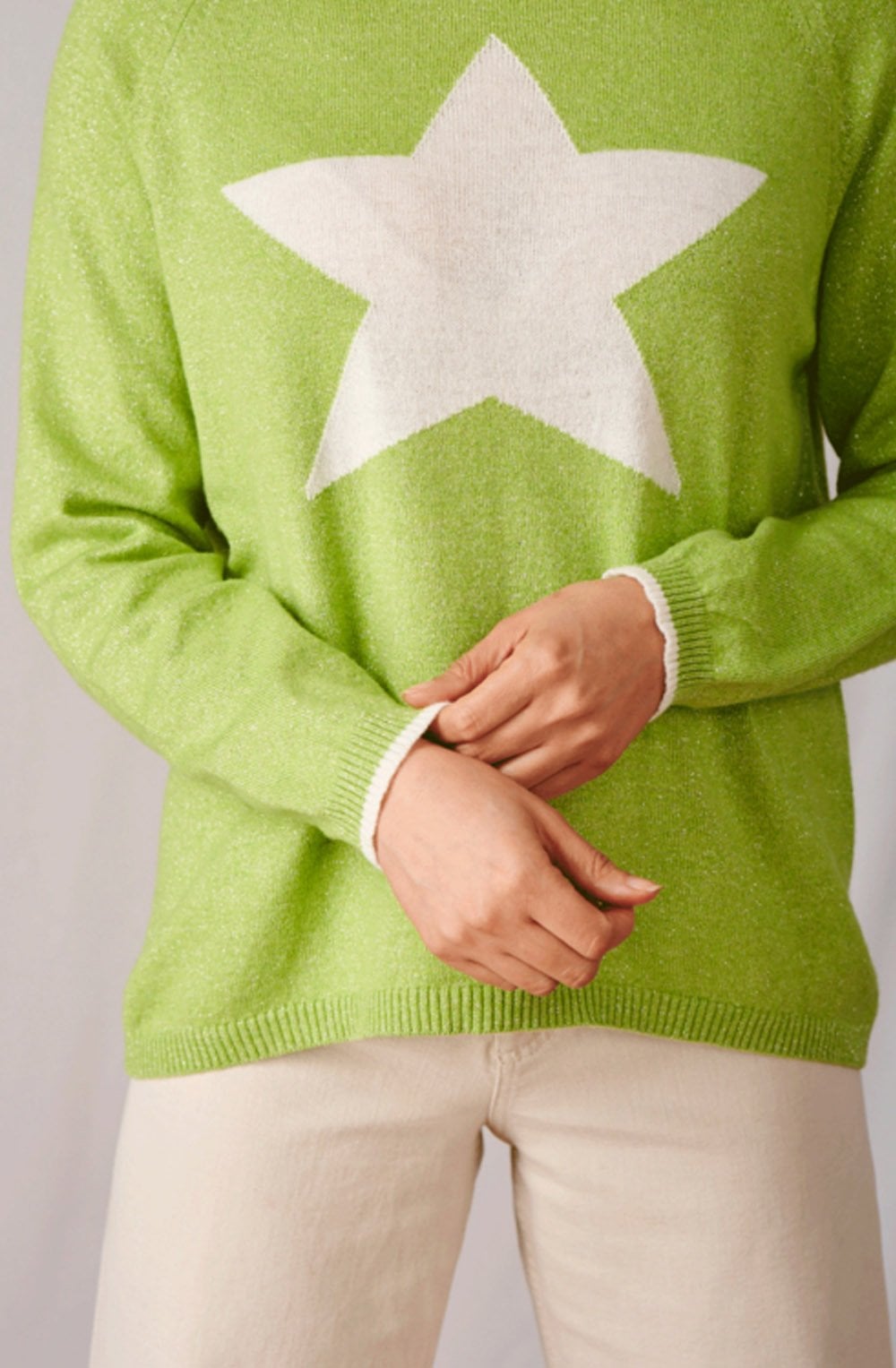 Sparkle Lime Star Design Jumper