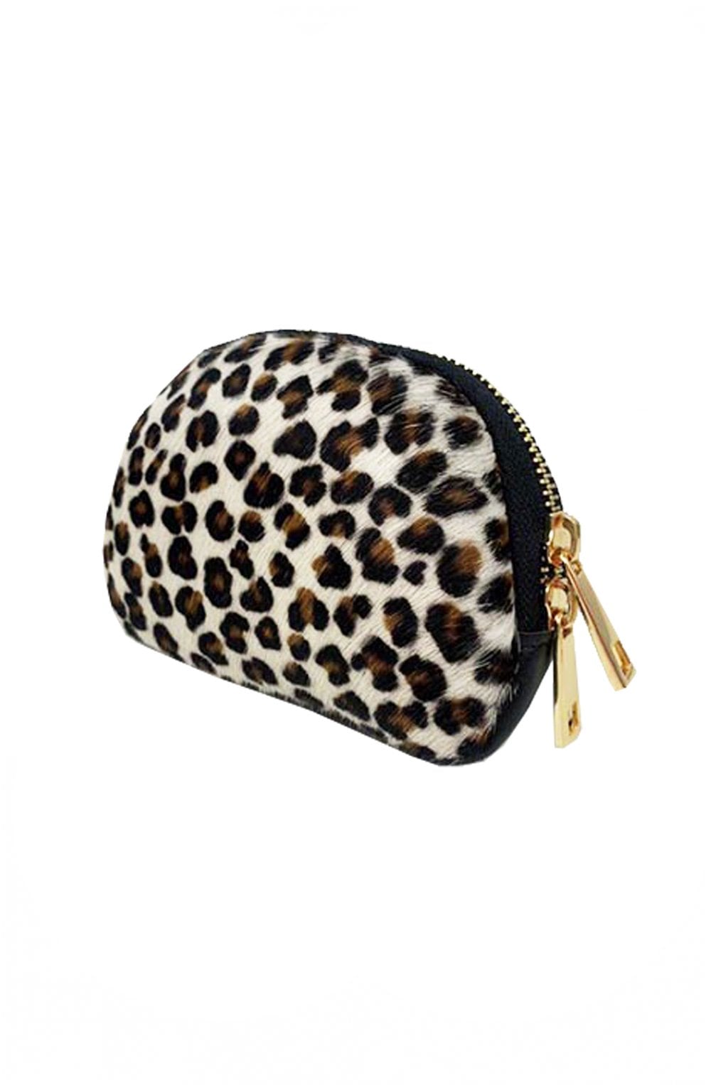 White Leopard Cowhide Purse