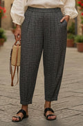 Bianco J Nero Black Fine Check Knitted Trousers