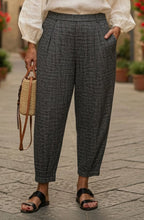 Bianco J Nero Black Fine Check Knitted Trousers