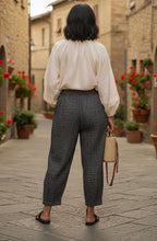 Bianco J Nero Black Fine Check Knitted Trousers