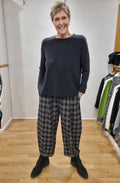 Bianco Nero Black Checked Relaxed Cullottes