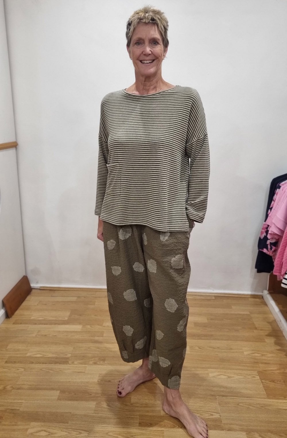 Bianco S Alga Green Seersucker Trousers