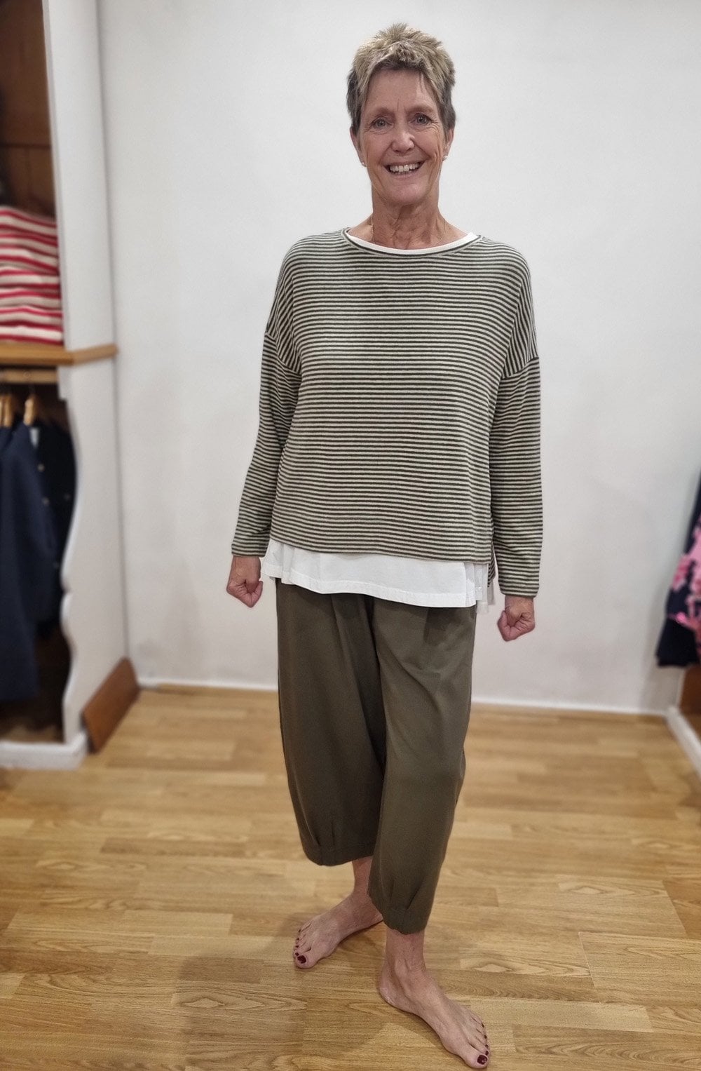 Bianco U Alga Green Jersey Culottes