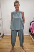 Bianco U Lago Blue Jersey Culottes