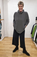Bill Nero Black and Cream Cowl Neck Oversized Jumper