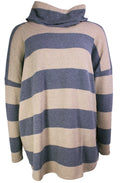 Bill Striped Cowl Neck Jumper