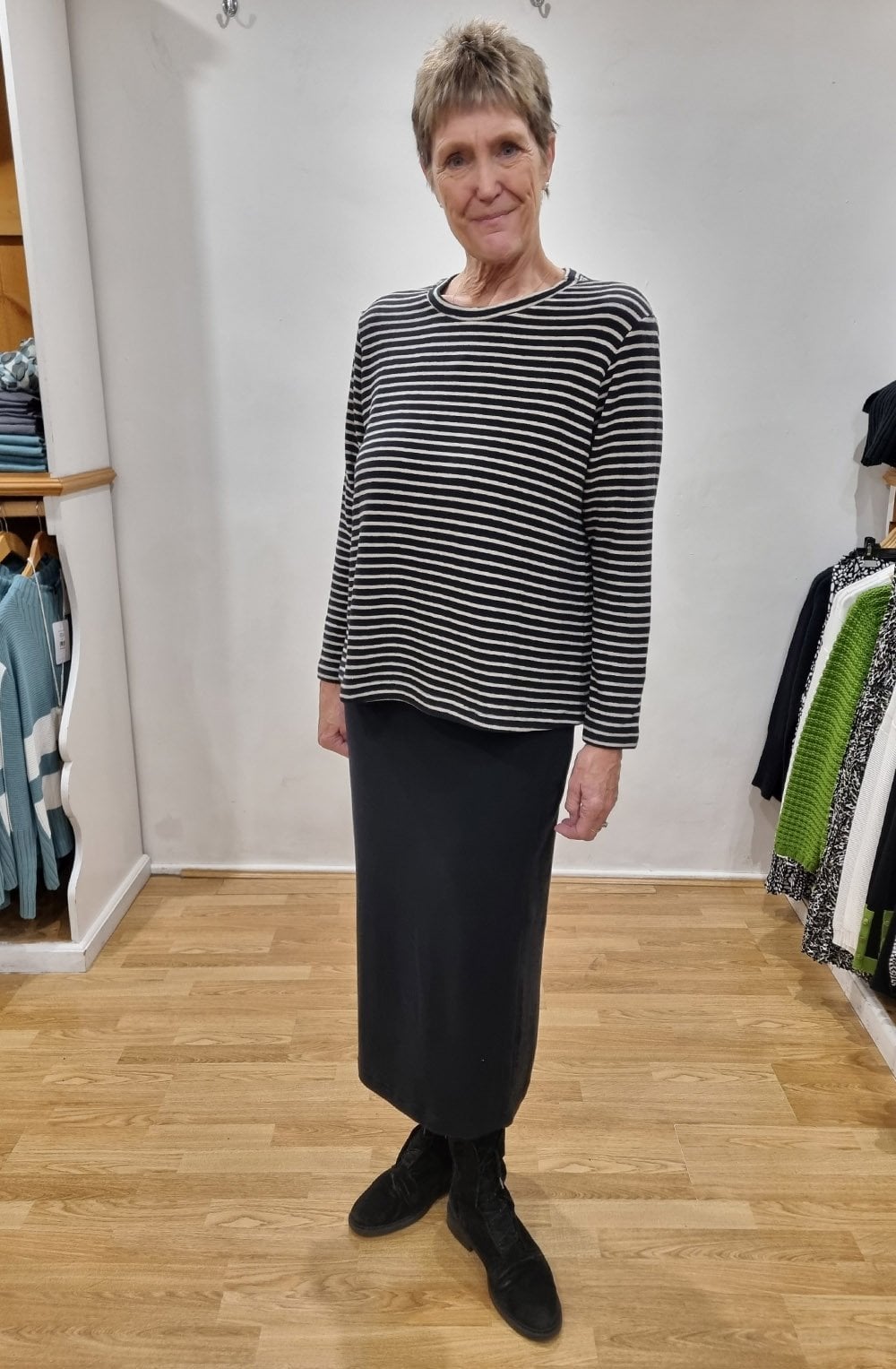 Biro Nero and Cream A Line Jumper