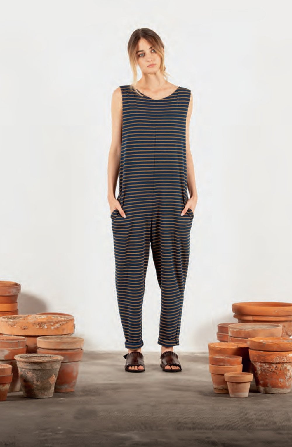 Bizet Striped Oversized Jumpsuit