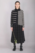 Black & Beige Asymmetric Cardigan