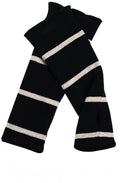 Black & Beige Striped Gloves