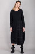Black Check Patch Design Dress