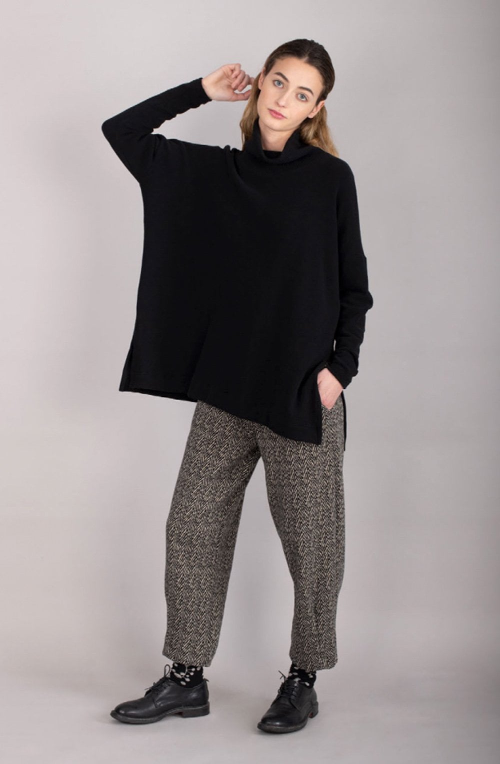 Black Patterned Trousers