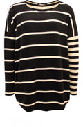 Black & Sand Bold Stripe Jumper