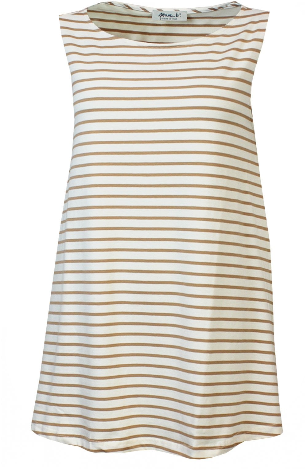 Boa Cream and Tan Striped Sleeveless Top