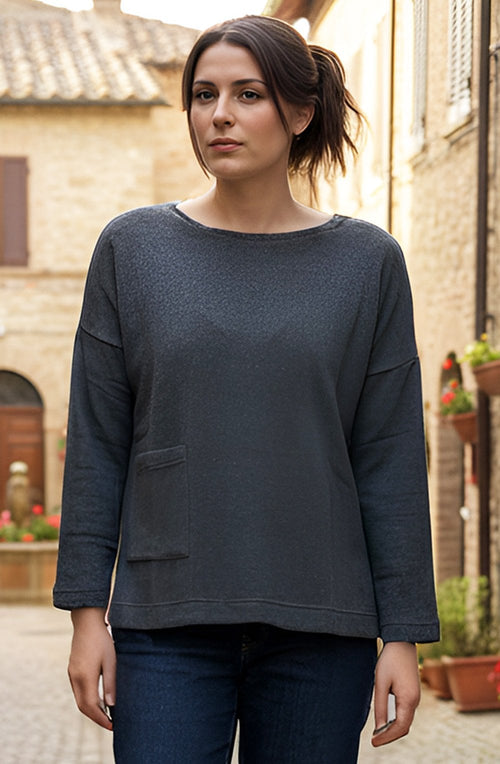 Buccia Anthracite Patch Pocket Jumper