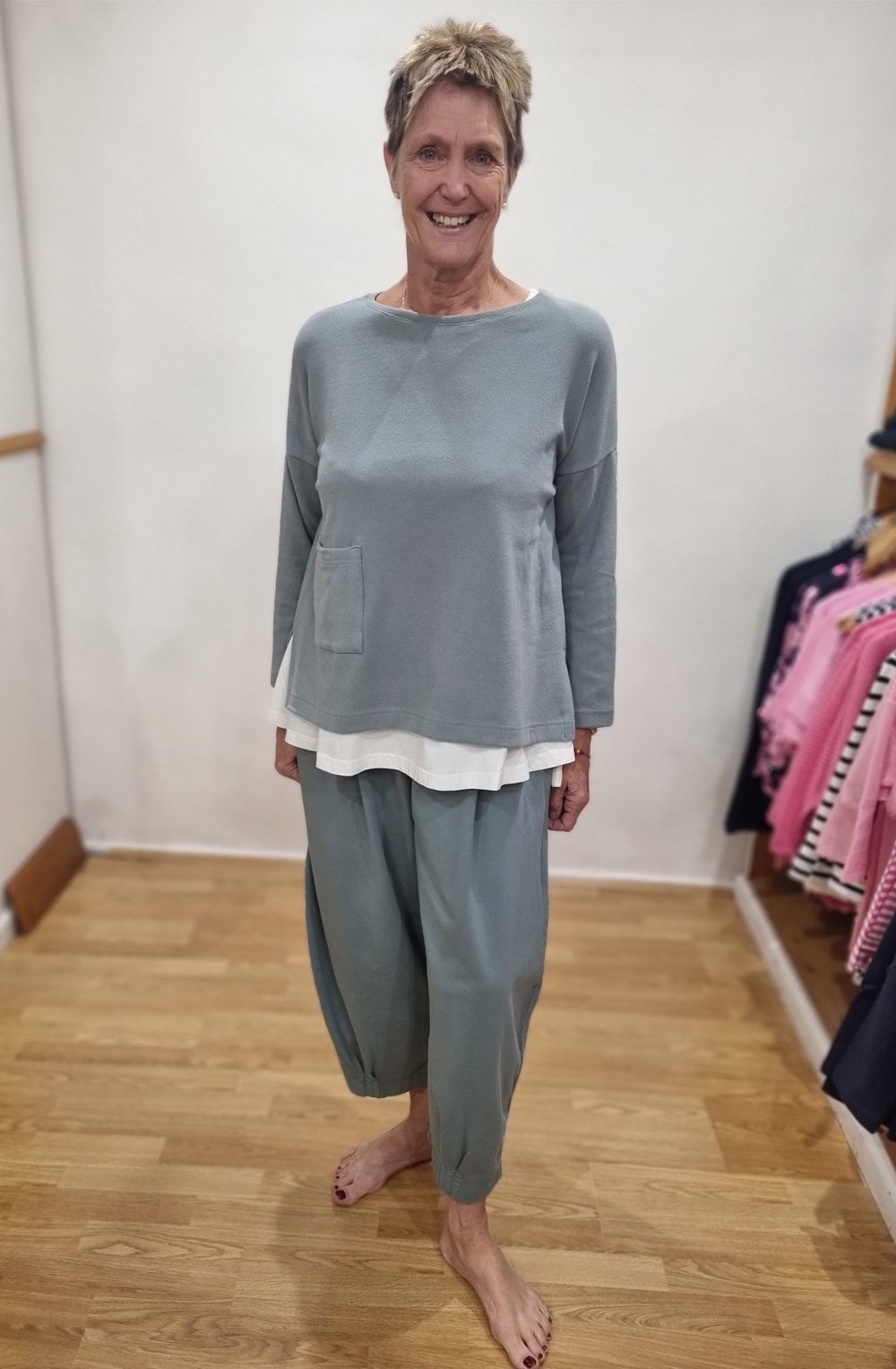 Buccia Lago Blue Patch Pocket Jumper