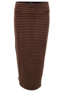 Cannella Tan and Navy Lilla Midi Skirt