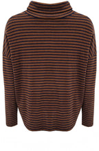Cannella Tan and Navy Moyet Cowl Neck Jumper
