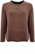 Cannella Tan and Navy Striped Cardigan