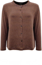 Cannella Tan and Navy Striped Cardigan