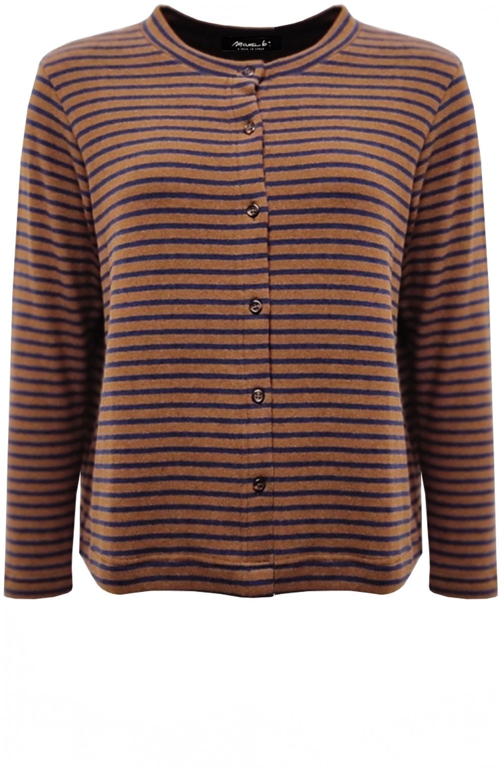 Cannella Tan and Navy Striped Cardigan