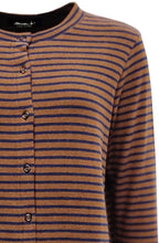 Cannella Tan and Navy Striped Cardigan