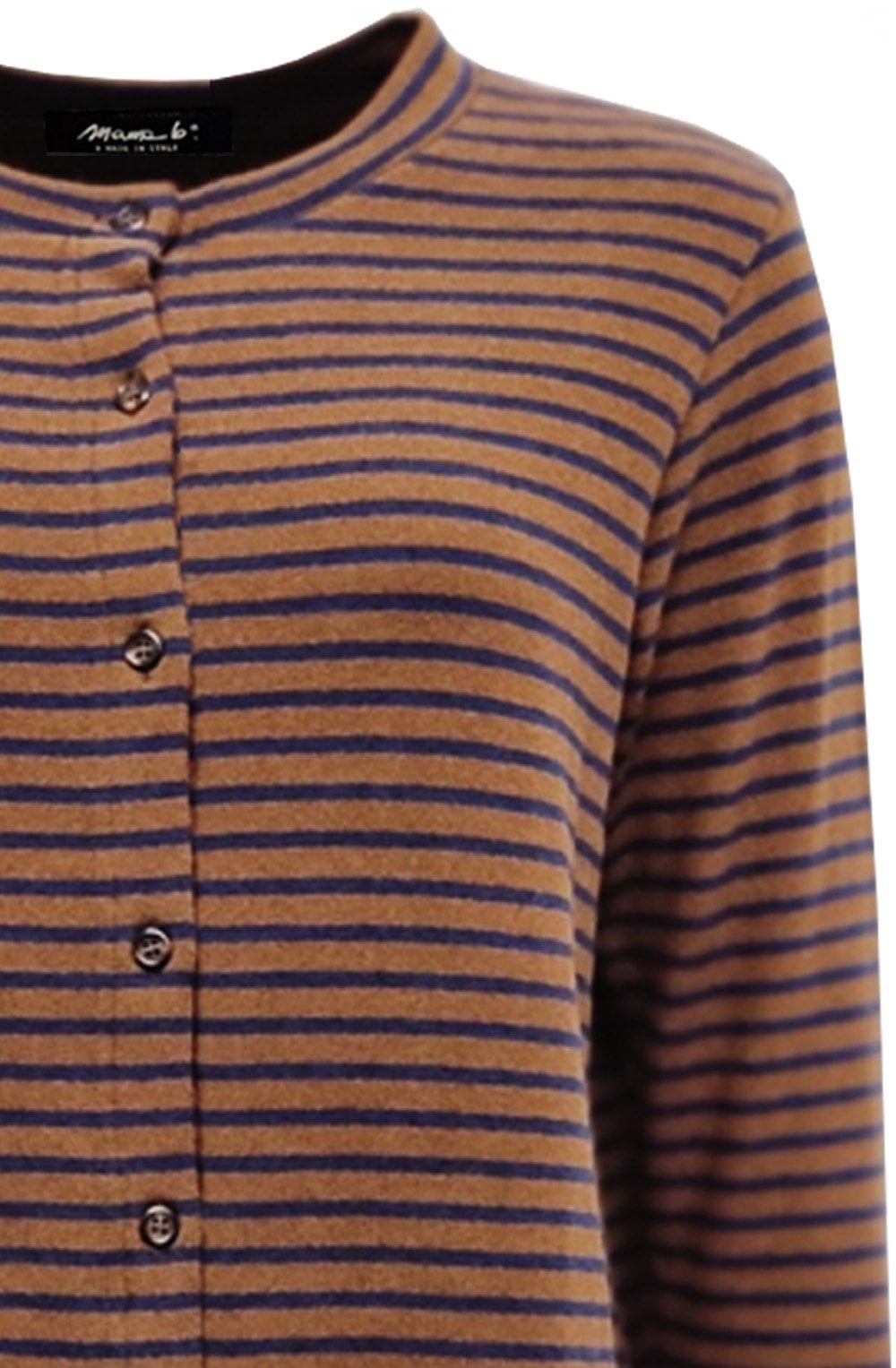 Cannella Tan and Navy Striped Cardigan