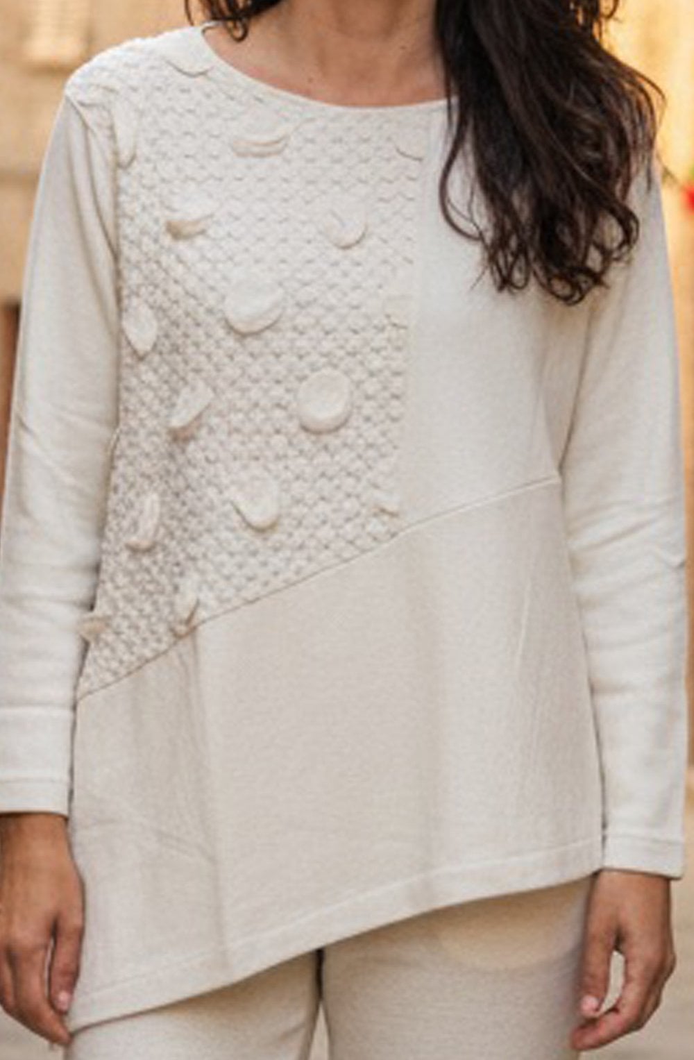 Cara Luna Texture Panelled Jumper