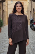 Cara Moro Texture Panelled Jumper