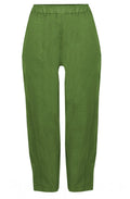 Cervo Avocado Casual Fit Linen Trousers
