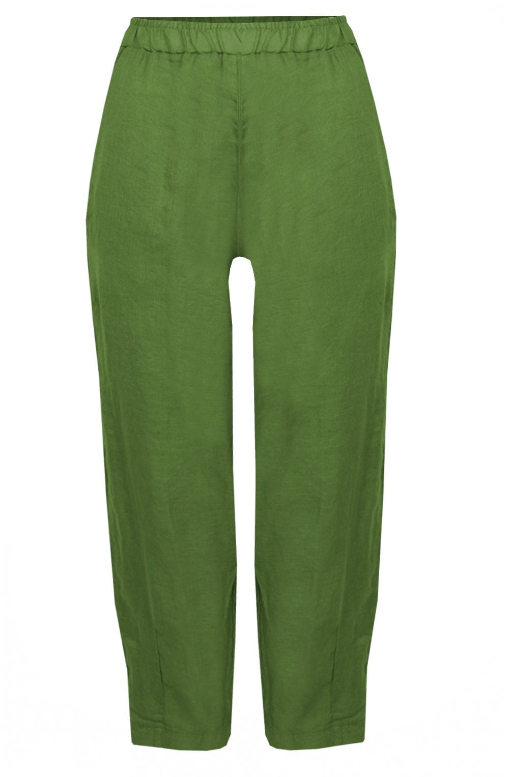 Cervo Avocado Casual Fit Linen Trousers