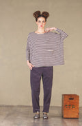 Choux Lavender and Cream Striped Knit Top