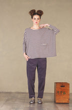 Choux Lavender and Cream Striped Knit Top