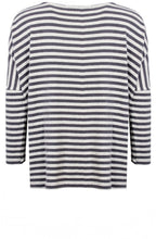 Choux Lavender and Cream Striped Knit Top