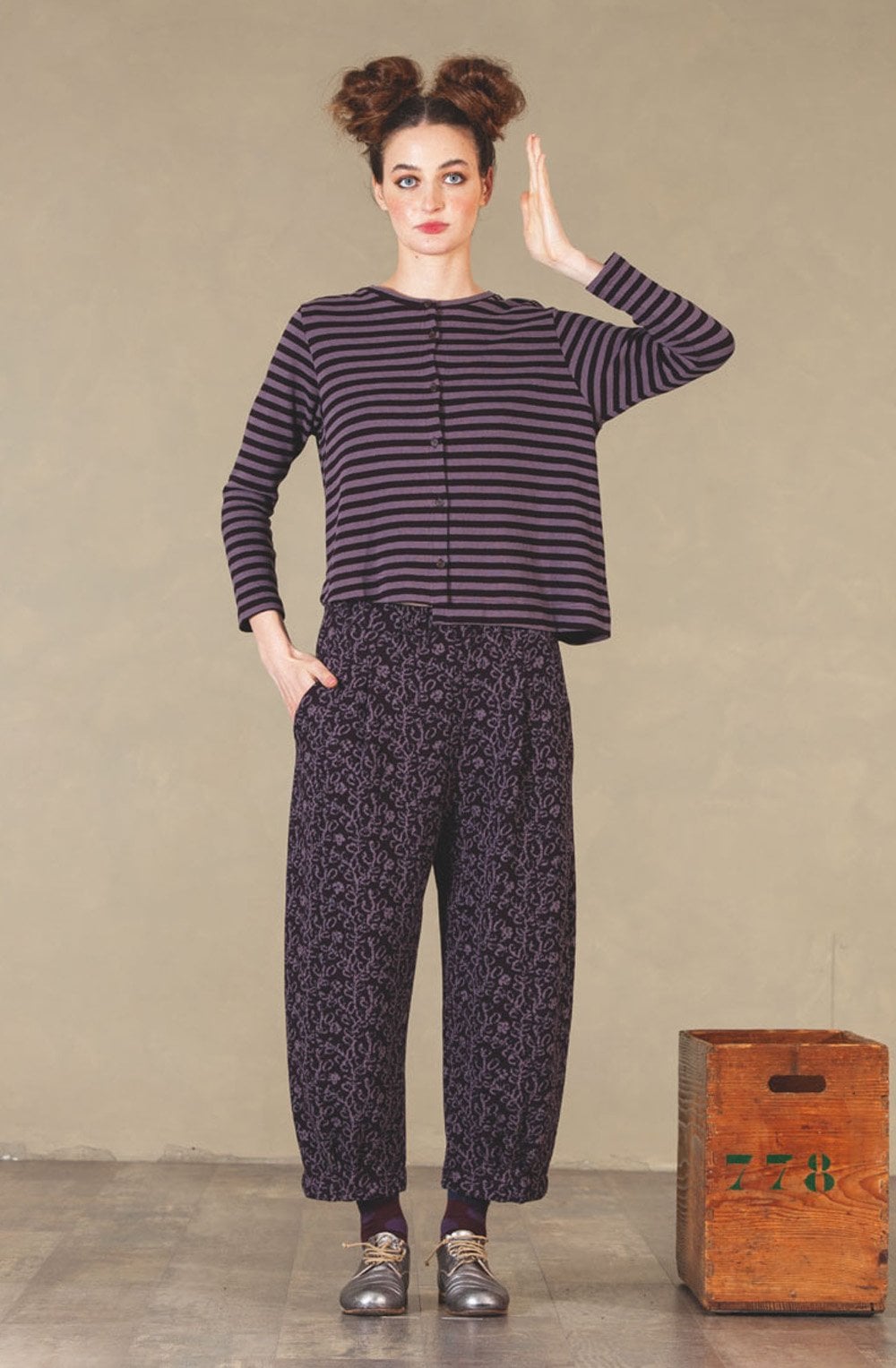 Crema Radicchio Asymmetric Cardigan