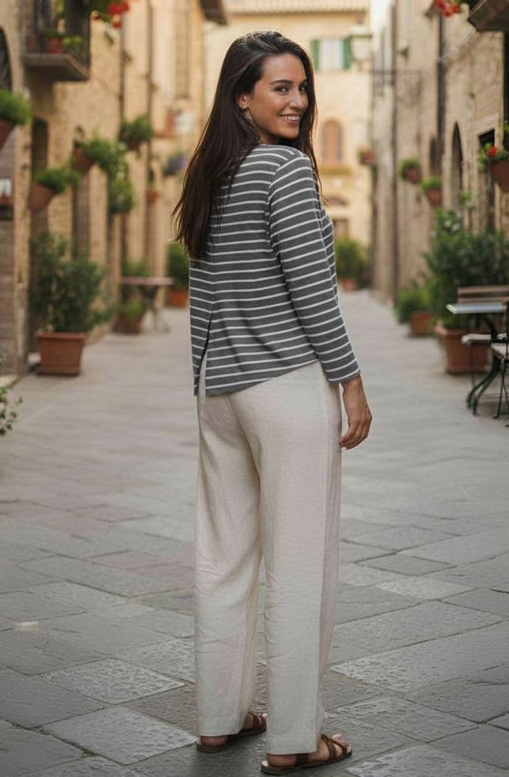 Crema Riga Anthracite Asymmetric Cardigan