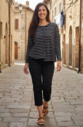 Crema Riga Notte Navy Asymmetric Cardigan