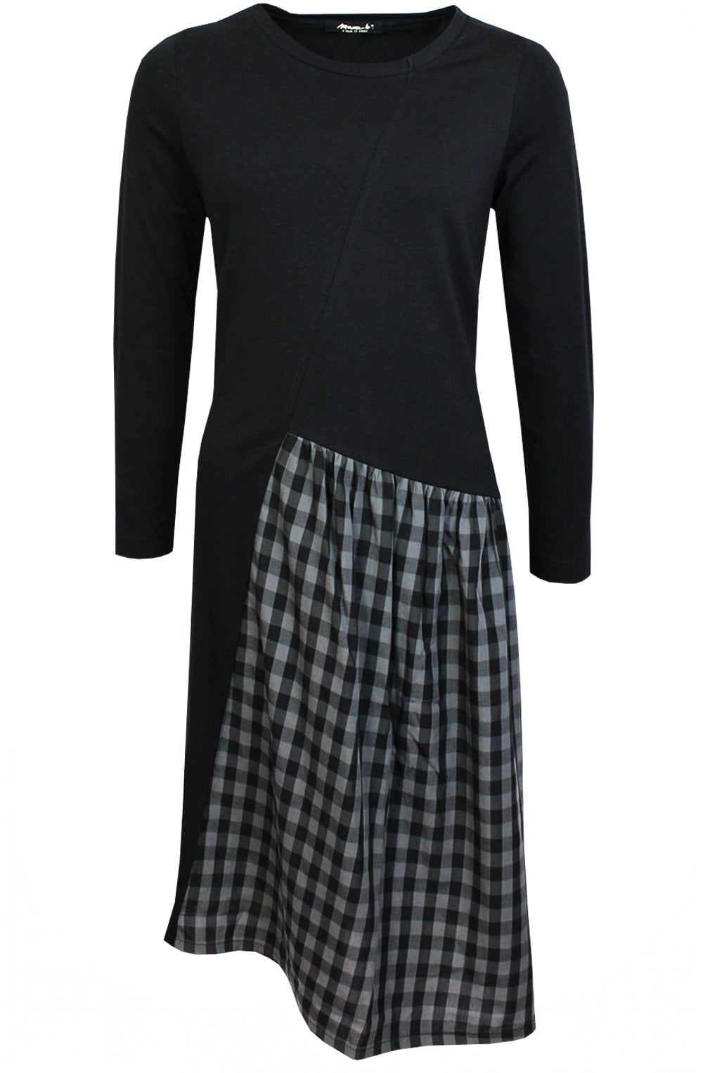 Denny Nero Jersey and Checked A Line Dress