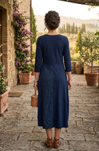 Denso Blue Jersey and Check Panel Tulip Dress