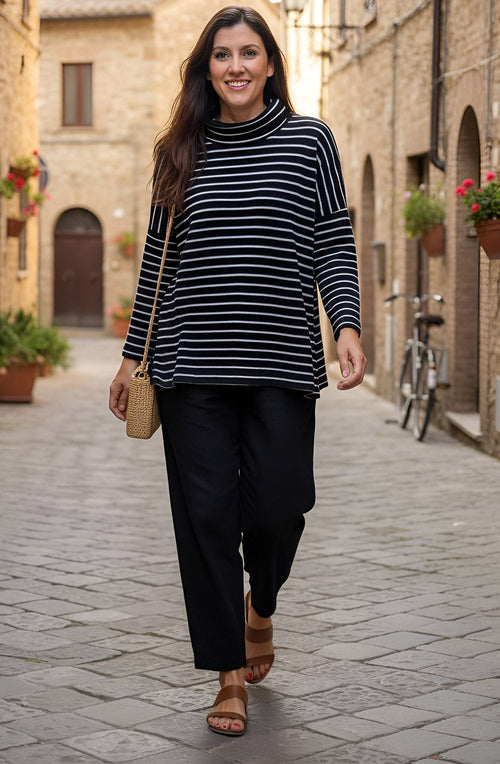 Dina Rigga Notte Navy Side Split Jumper