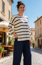 Emotiva Blue striped A Line Jumper