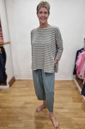 Emotiva Lago Blue Striped A Line Jumper
