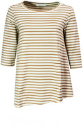 Giacinto Cream & Tan Striped T Shirt