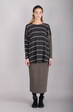 Grey Contrasting Stripe Jumper